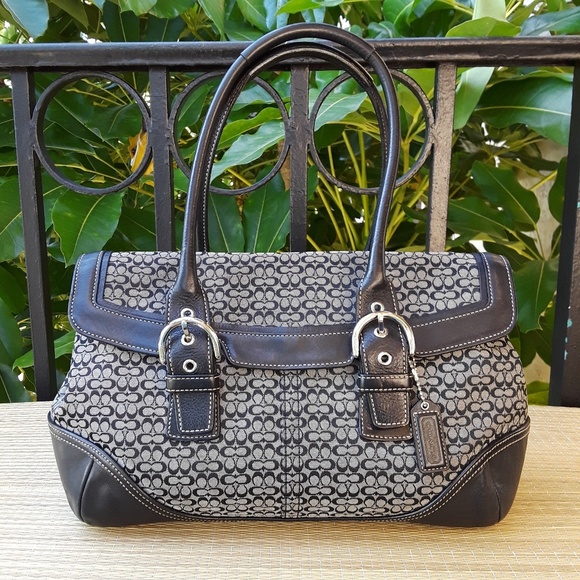 Coach Handbags - Coach Authentic Signature Satchel Jacquard Leather